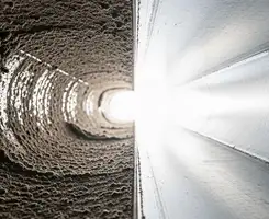 air duct cleaning services showing interior duct system inspection and cleaning in Tulsa, OK